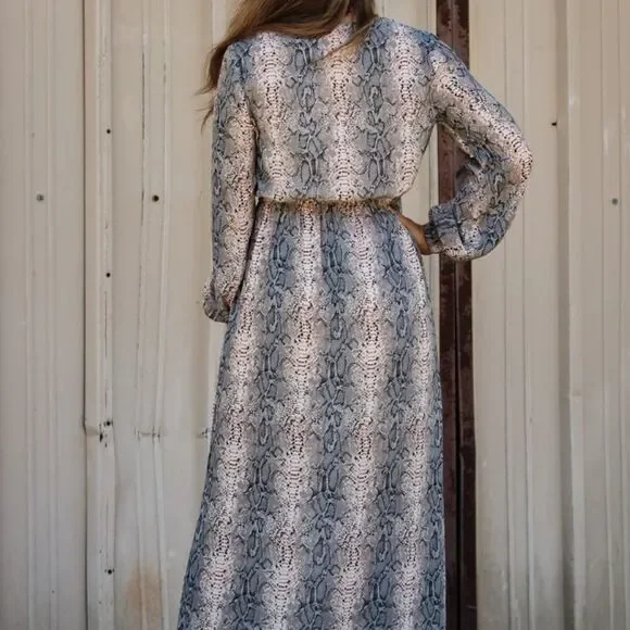 5 For $25 Buddy Love Snake Print Maxi Dress - Picture 2 of 7